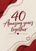 Load image into Gallery viewer, Ruby Red Wave Script 40th Anniversary Card
