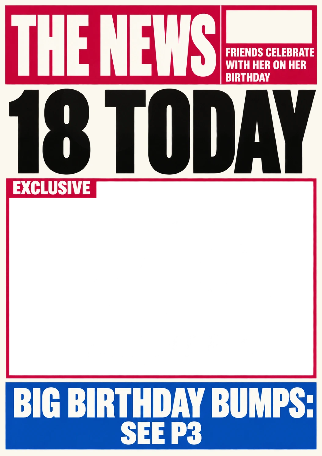 Funny Newspaper Spoof 18th Photo Upload Birthday Card for Her