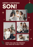 Load image into Gallery viewer, Merry Christmas Son Photo Upload Christmas Card for Him
