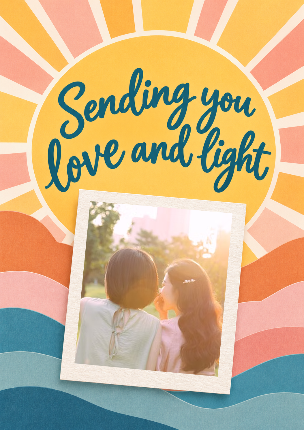 Sending You Love and Light Photo Upload Sympathy Card for Sister In Law