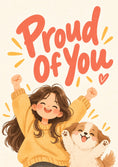 Load image into Gallery viewer, Proud of You Girl and Puppy Congratulations Card for Best Friend
