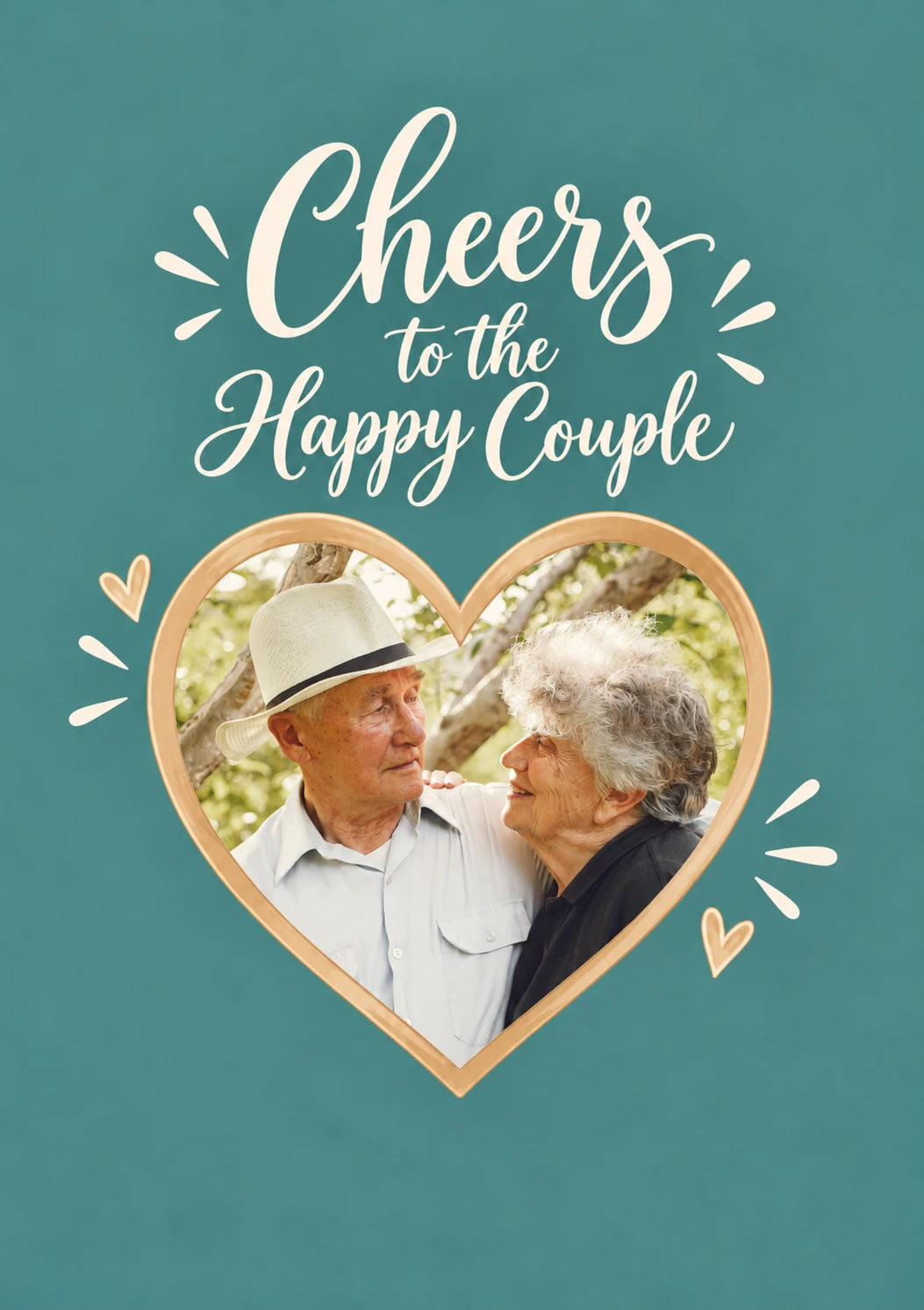 Cheers to the Happy Couple Photo Upload Wedding Card