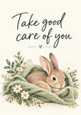 Load image into Gallery viewer, Cosy Bunny Floral get well soon! Card for Niece
