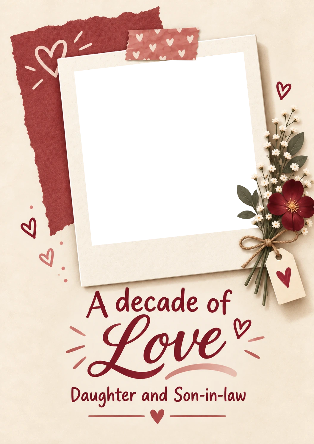 Decade of Love Scrapbook Photo Upload 10th Anniversary Card