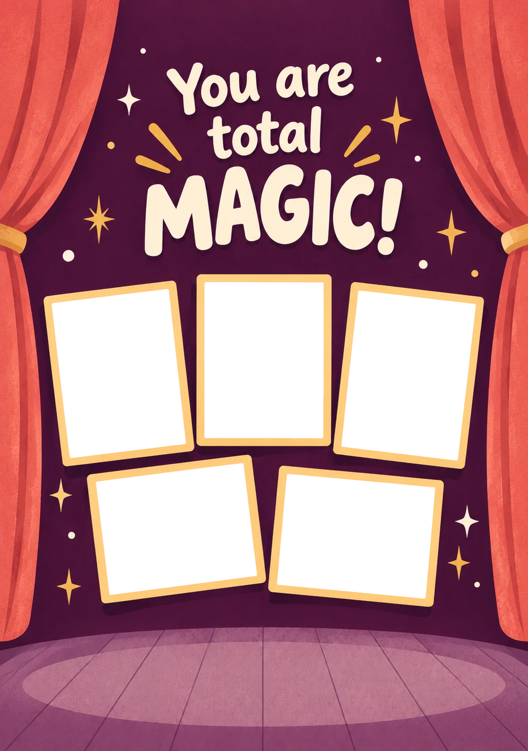 Magic Stage Curtains 5 Photo Upload Congratulations Card for Niece