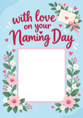 Load image into Gallery viewer, Floral Naming Day From the Heart Photo Upload New Baby Card for Granddaughter
