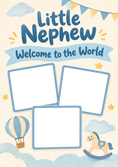 Load image into Gallery viewer, Three Photo Upload New Baby Card for Nephew
