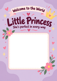 Load image into Gallery viewer, Little Princess Welcome to the World Photo Upload New Baby Card for Niece
