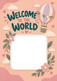 Load image into Gallery viewer, Hot Air Balloon Floral Photo Upload New Baby Card for Niece
