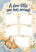 Load image into Gallery viewer, Deer Little One Has Arrived 5 Photo Upload New Baby Card for Son
