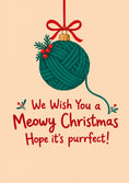 Load image into Gallery viewer, Funny Yarn Ball Ornament Meowy Christmas Card for Auntie
