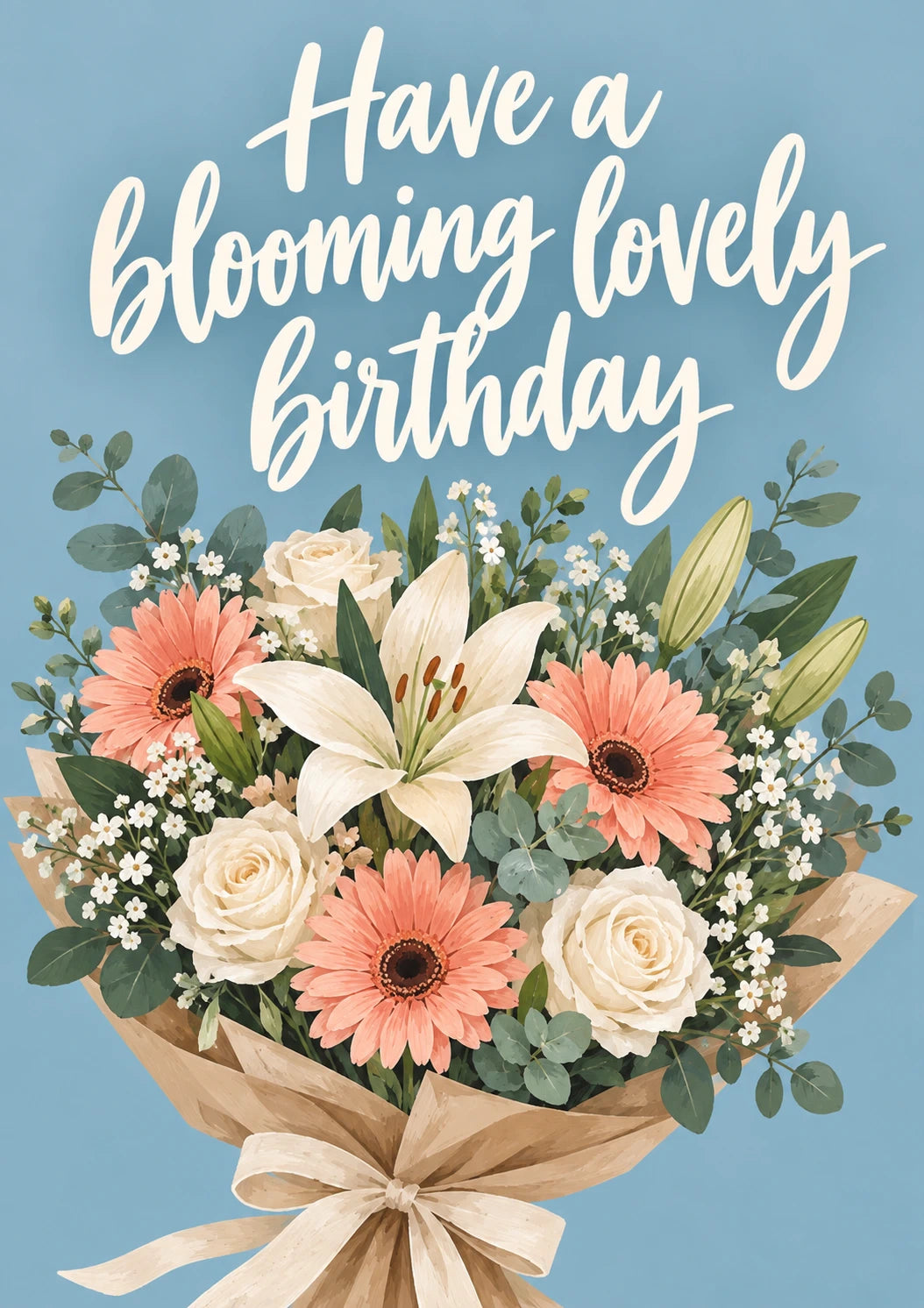 Blooming Lovely Floral Bouquet 50th Birthday Card for Her