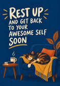 Load image into Gallery viewer, Cosy Cat Armchair Uplifting Get Well Soon Card for Dad
