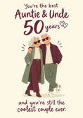 Load image into Gallery viewer, Coolest Auntie and Uncle 50 Years Anniversary Card
