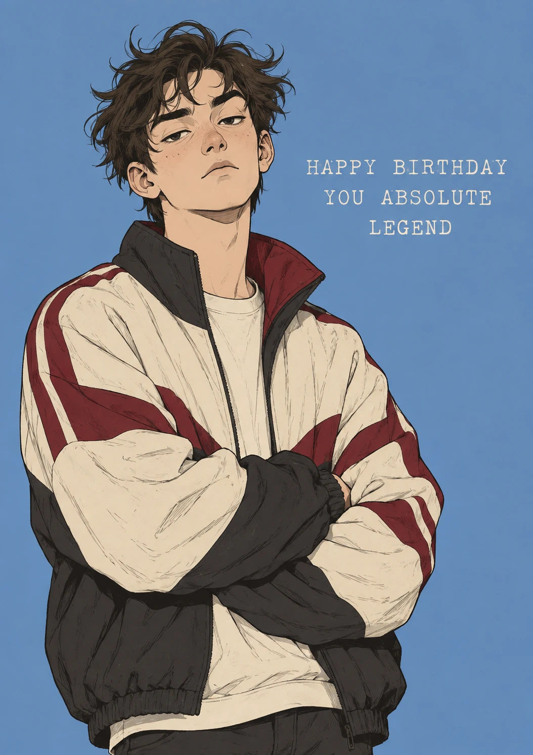 Anime Style You Absolute Legend Birthday Card for Him