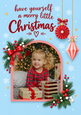 Load image into Gallery viewer, Merry Little Christmas Holly Photo Upload Christmas Card for Niece
