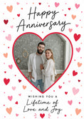 Load image into Gallery viewer, Scattered Hearts Lifetime of Love Photo Upload Anniversary Card
