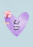 Load image into Gallery viewer, Purple Heart Best Mum Ever Birthday Card for Her
