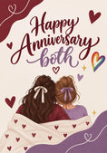Load image into Gallery viewer, Rainbow Heart Two Women Anniversary Card for Her
