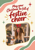 Load image into Gallery viewer, Festive Cheer Curly Hair Photo Upload Christmas Card for Cousin

