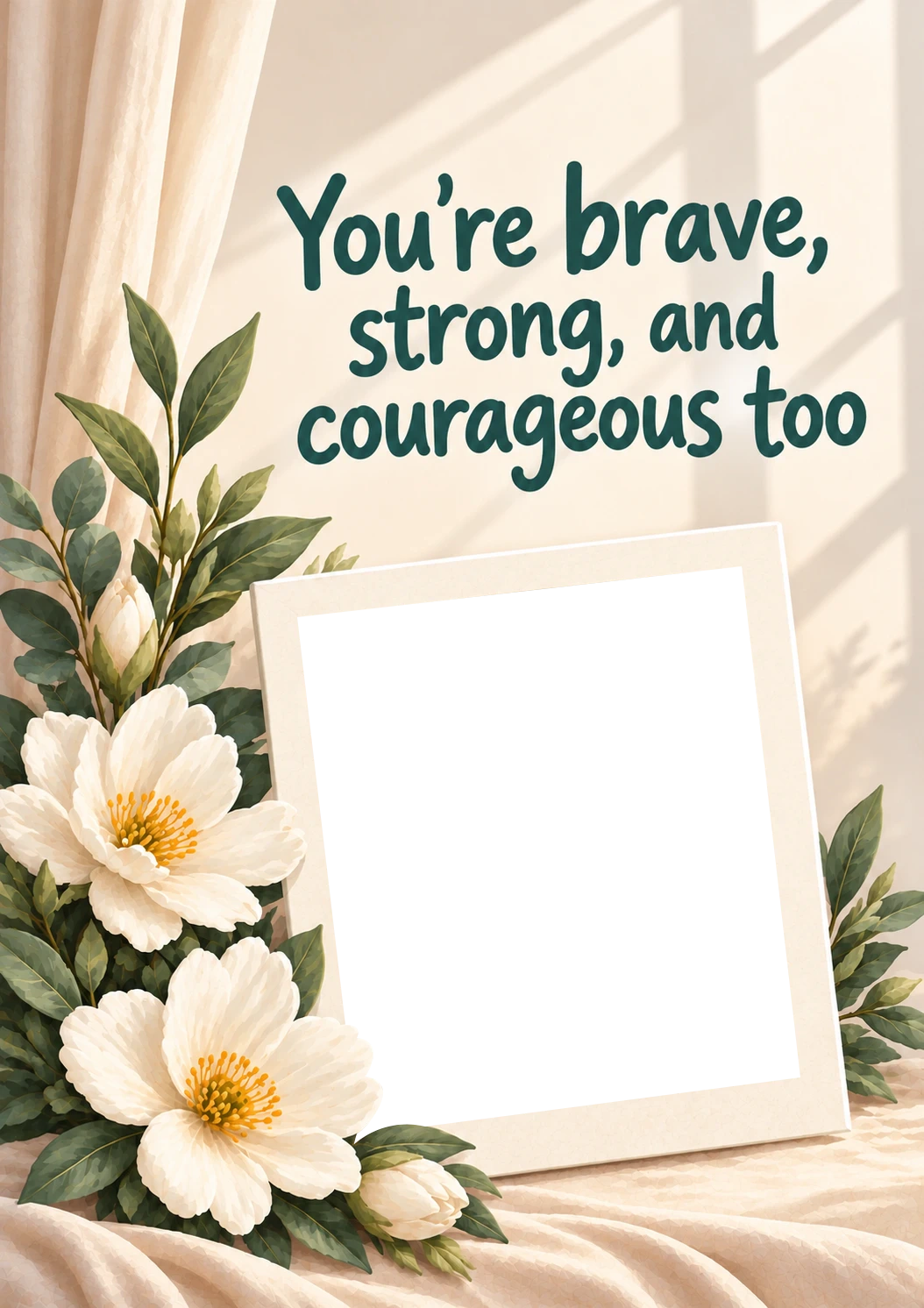 Brave Strong and Courageous Photo Upload Sympathy Card for Sister In Law