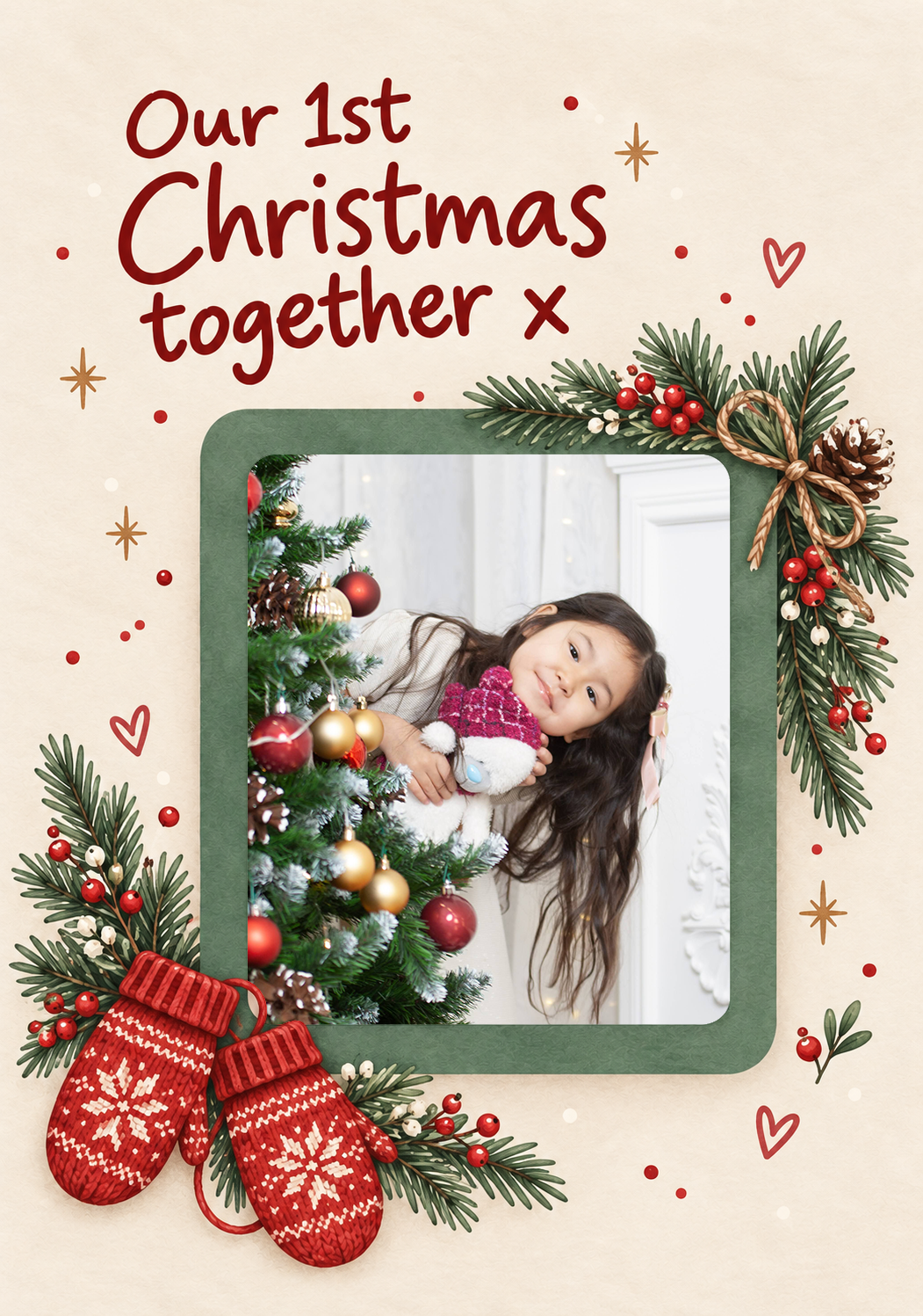 Our 1st Christmas Together Photo Upload Christmas Card for Niece