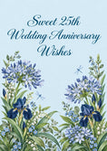 Load image into Gallery viewer, Blue Floral Iris 25th Anniversary Card for Mum and Dad
