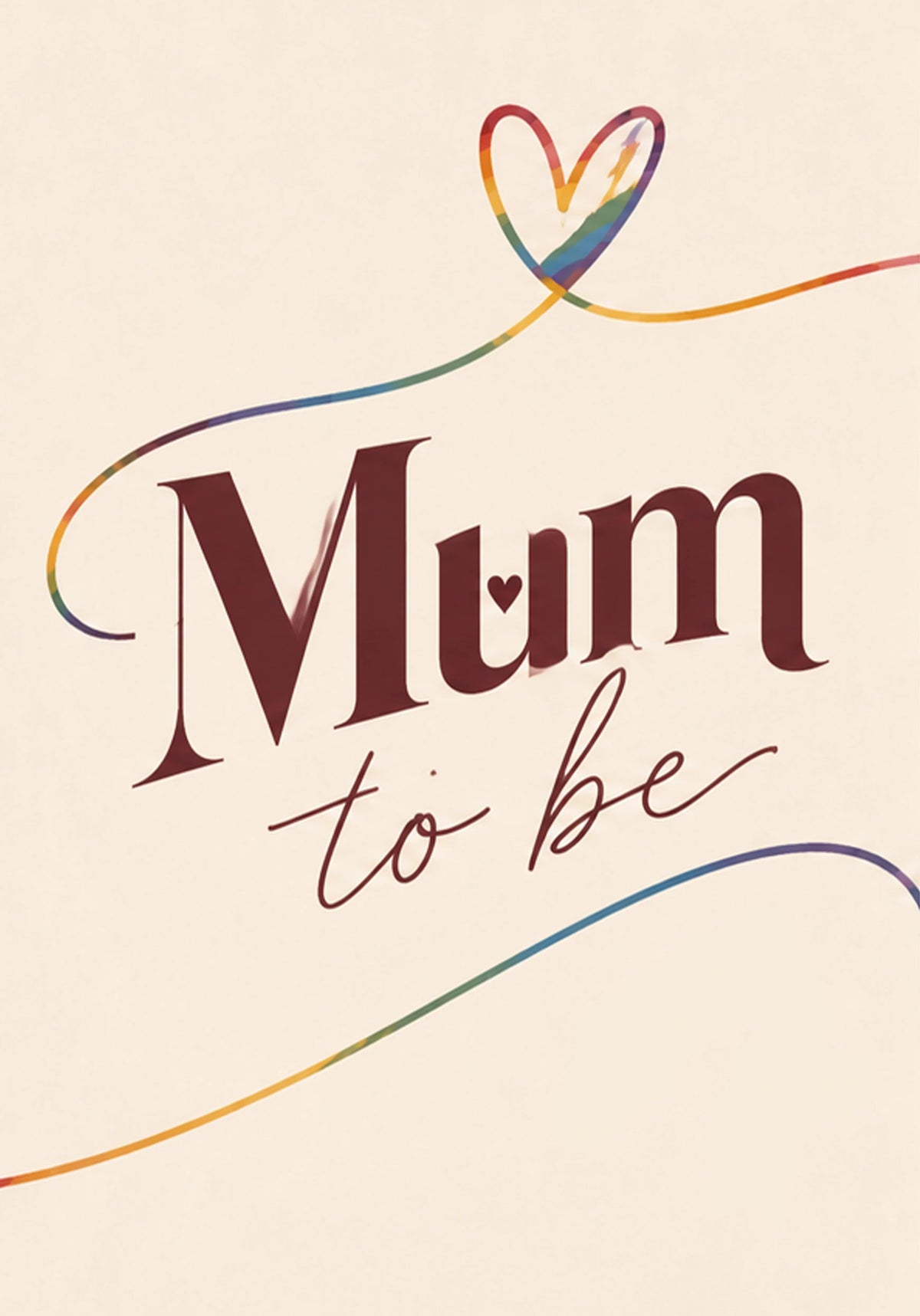 Rainbow Heart Mum To Be Birthday Card for Her