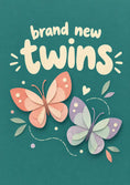 Load image into Gallery viewer, Cute Butterfly Twins New Baby Card for Cousin
