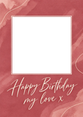 Load image into Gallery viewer, Rose Gold Watercolour Photo Upload Birthday Card for Her

