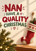 Load image into Gallery viewer, Funny Quality Street Joke Christmas Card for Nan
