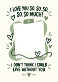 Load image into Gallery viewer, I Love You So Much Green Hearts Photo Upload Anniversary Card
