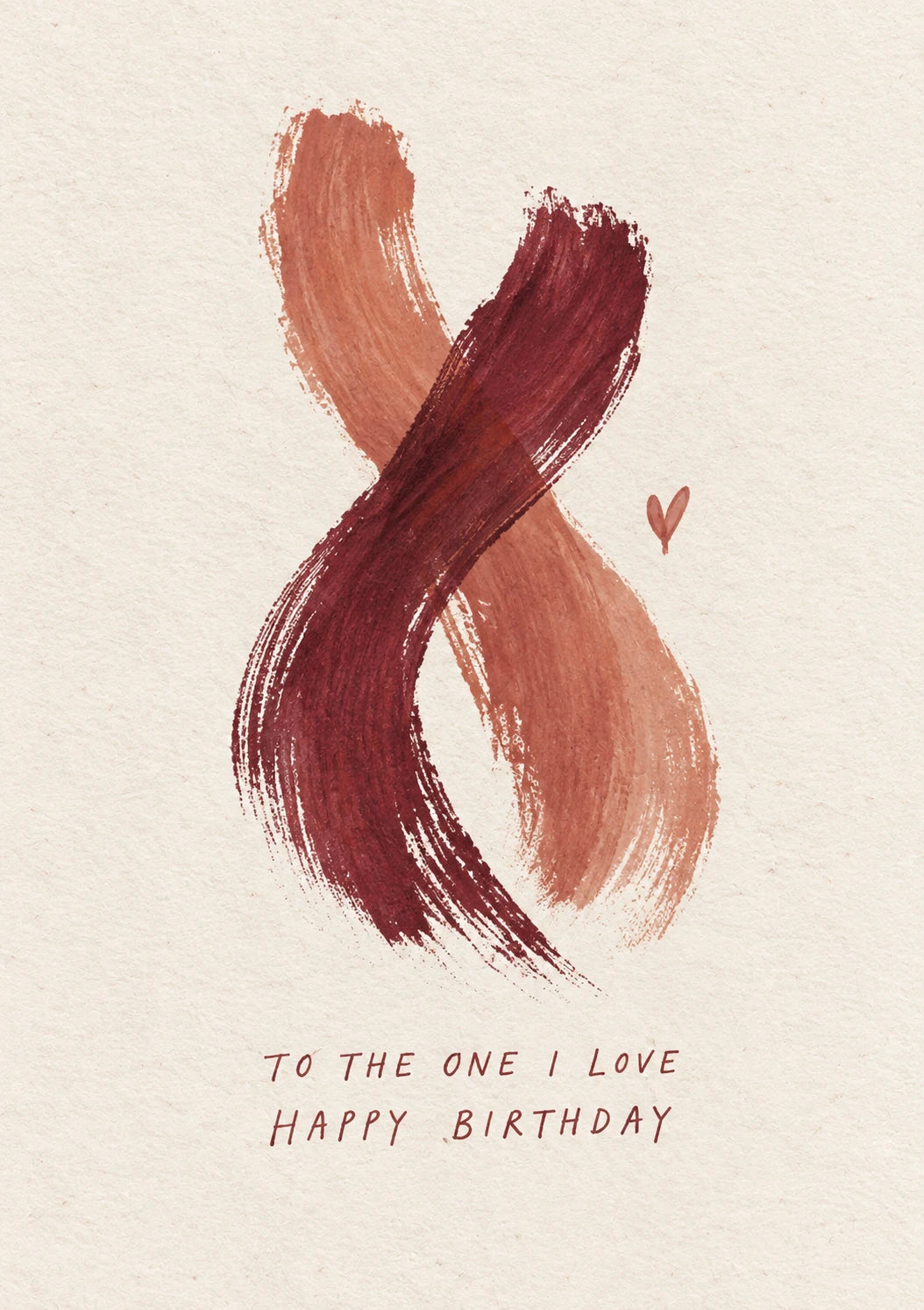 Romantic Infinity Brushstroke Birthday Card for Her