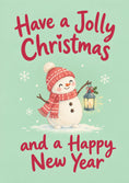 Load image into Gallery viewer, Jolly Snowman with Lantern Christmas Card for Nephew
