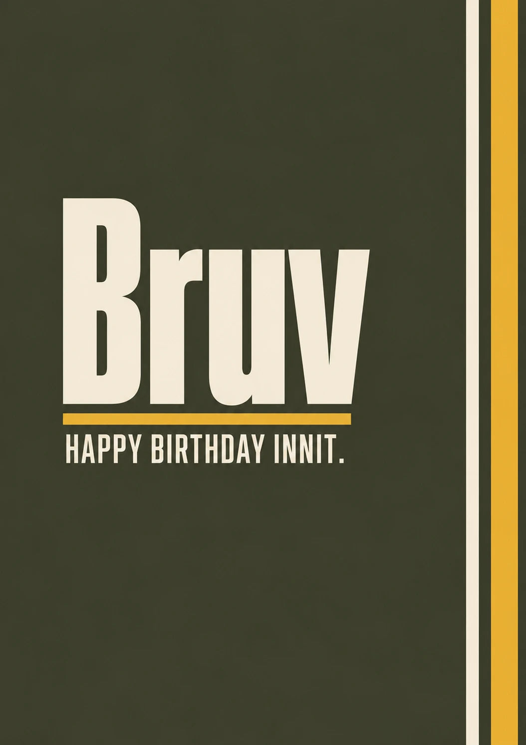 Funny Bruv Happy Birthday Innit Brother Birthday Card for Him