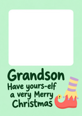 Load image into Gallery viewer, Funny Have Yours-Elf Merry Photo Upload Christmas Card for Grandson
