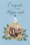 Load image into Gallery viewer, Congrats to the Happy Couple Diamond Ring Photo Upload Wedding Card
