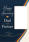 Load image into Gallery viewer, Rainbow Heart Dad and Partner Photo Upload Anniversary Card for Him
