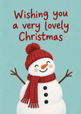 Load image into Gallery viewer, Cute Snowman Red Bobble Hat Christmas Card for Him
