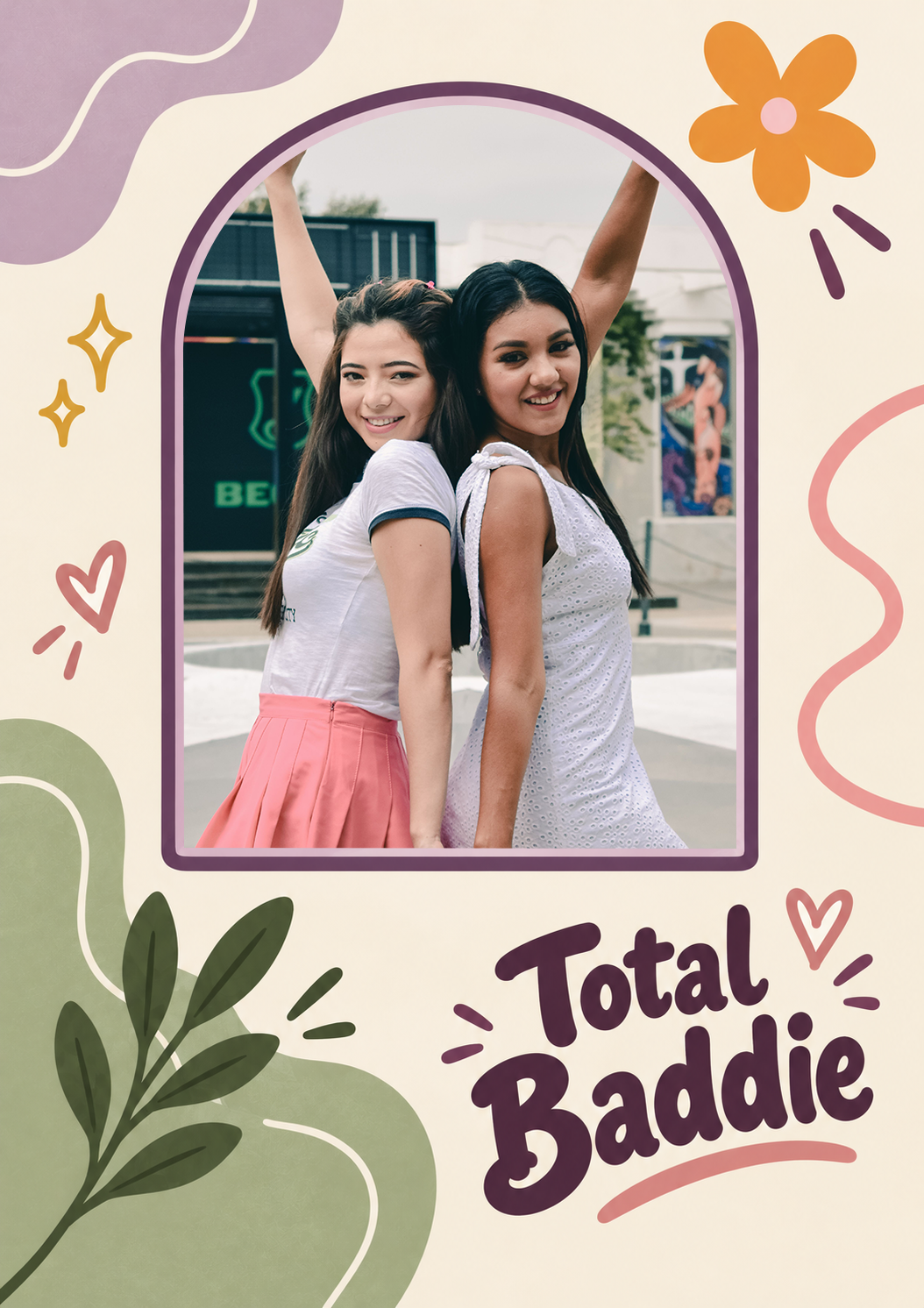 Total Baddie Empowering Photo Upload Friendship Card for Best Friend