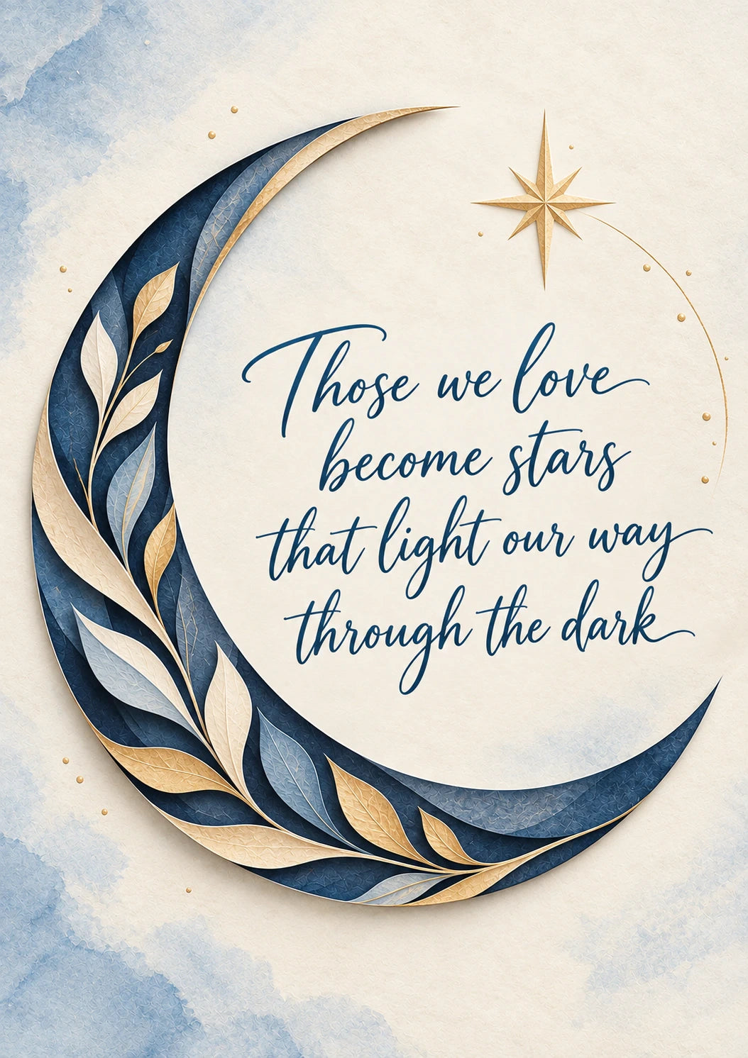 Celestial Moon and Stars Sympathy Card for Grandma