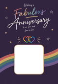 Load image into Gallery viewer, Rainbow Pride Hearts Son and Son-in-Law Photo Upload Anniversary Card

