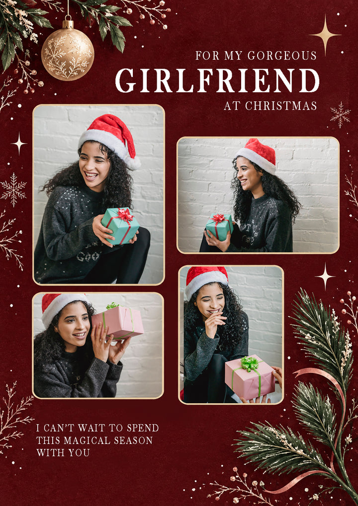 Gorgeous Girlfriend Festive Photo Upload Christmas Card for Her