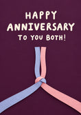 Load image into Gallery viewer, Intertwined Blue and Pink Ribbon Knot Anniversary Card
