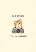 Load image into Gallery viewer, Funny Say Cheese Winking Cat Birthday Card for Her

