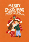 Load image into Gallery viewer, Funny Couple Kissing Under Mistletoe Christmas Card for Him

