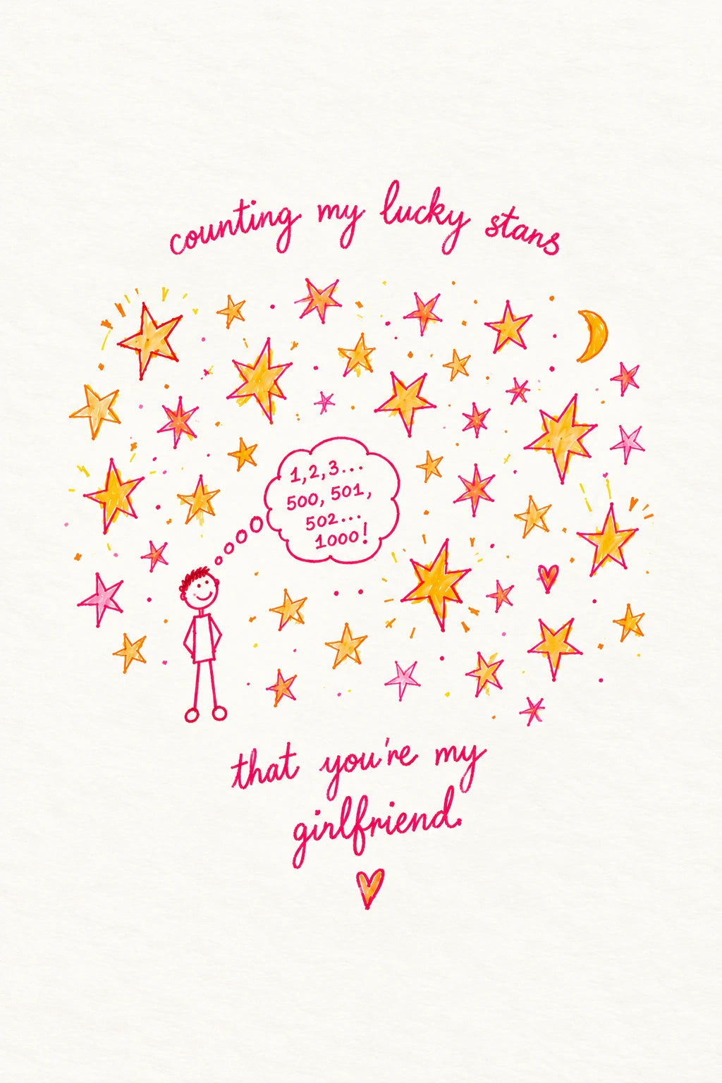 Counting Lucky Stars Anniversary Card for Her