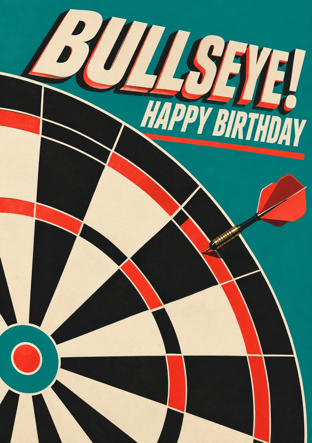Bullseye Darts Board Happy Birthday Card for Him