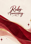 Load image into Gallery viewer, Ruby Red Wave Design 40th Anniversary Card
