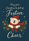 Load image into Gallery viewer, Cute Polar Bear Festive Cheer Christmas Card for Her

